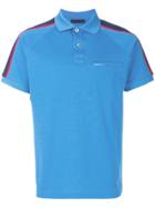 Prada Shoulder Stripe Polo Shirt - Blue
