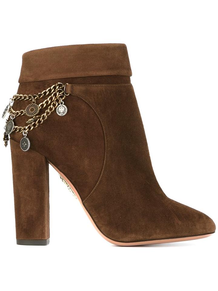 Aquazzura Charm Detail Ankle Boots