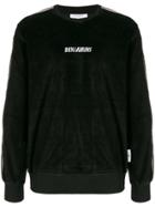 Les Benjamins Logo Embroidered Velvet Sweatshirt - Black