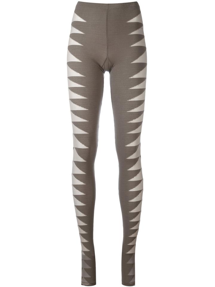 Rick Owens Lilies Mesh Insert Leggings - Green