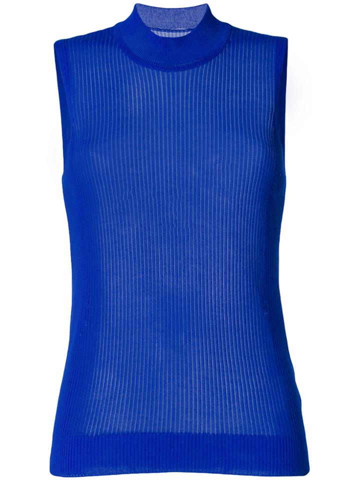 Maison Margiela Sheer Ribbed Vest - Blue