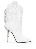 Philipp Plein Panelled Cowboy Boots - White