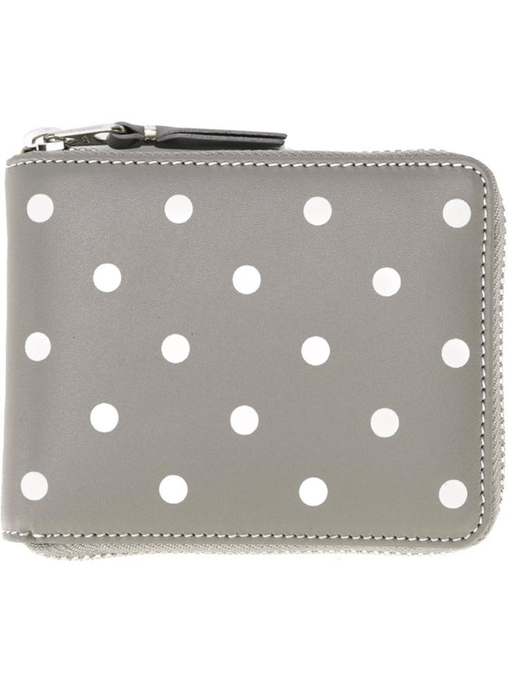 Comme Des Garçons Wallet 'polka Dots Printed' Wallet - Grey