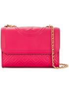 Tory Burch Quilted Foldover Shoulder Bag - Pink & Purple