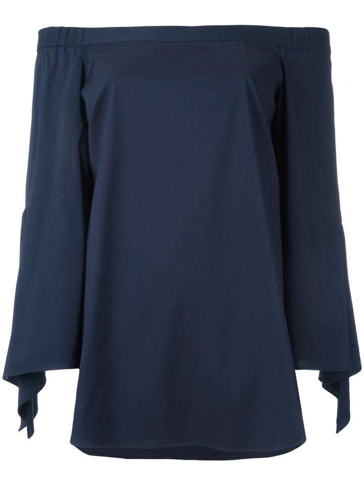 Steffen Schraut Off-the Shoulder Blouse, Women's, Size: 36, Blue, Cotton/polyester/spandex/elastane