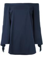 Steffen Schraut Off-the Shoulder Blouse, Women's, Size: 36, Blue, Cotton/polyester/spandex/elastane