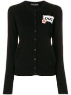 Dolce & Gabbana Rose Logo Patch Cardigan - Black