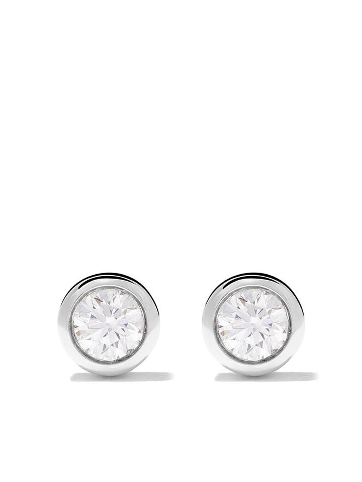 De Beers 18kt White Gold My First De Beers One Diamond Stud Earrings -