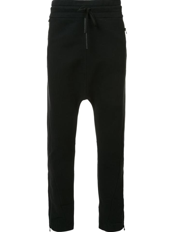 Barbara I Gongini Drop Crotch Track Pants, Men's, Size: 50, Black, Cotton