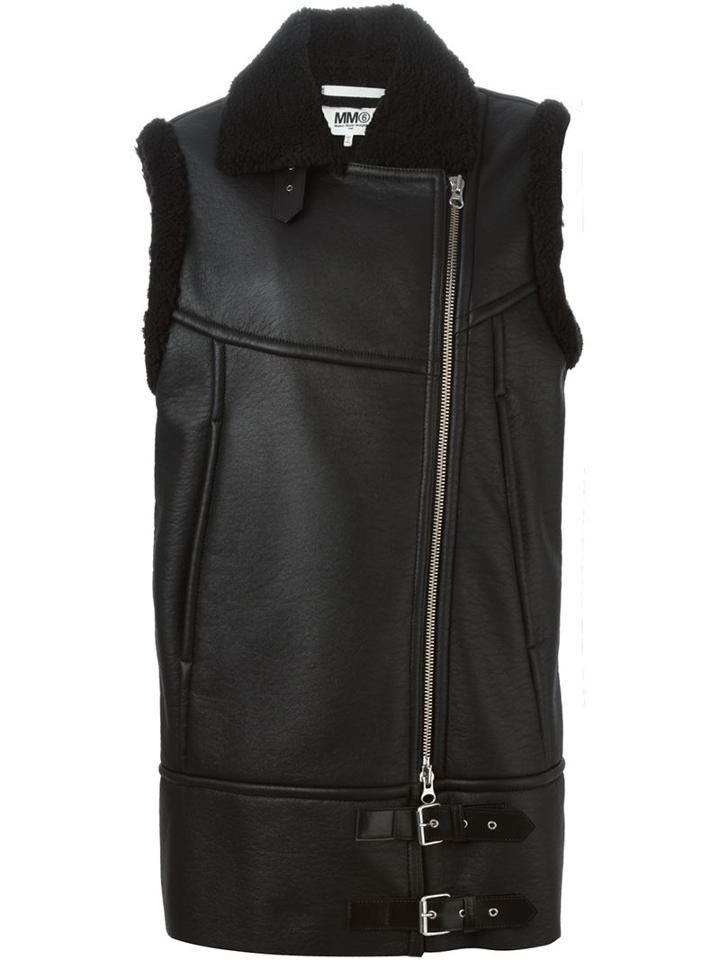 Mm6 Maison Margiela Artificial Shearling Biker Jacket