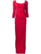 Nicole Miller Long Fitted Dress, Women's, Size: 2, Red, Acetate/polyester/spandex/elastane