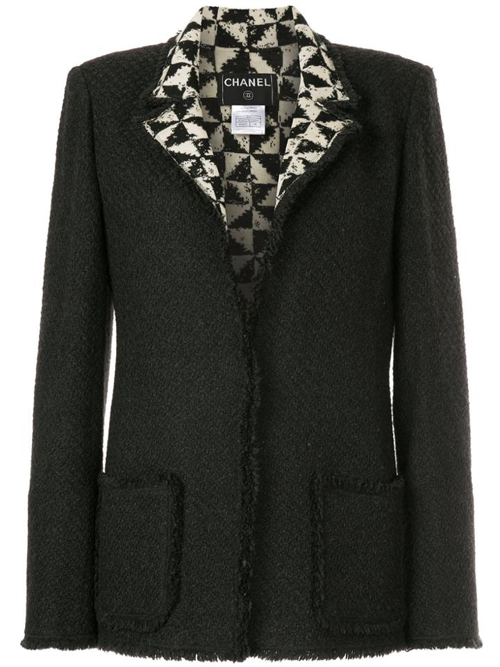 Chanel Vintage Frayed Edges Jacket - Black