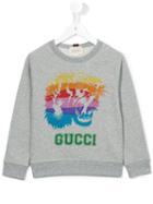 Gucci Kids Logo Print Sweatshirt, Boy's, Size: 8 Yrs, Grey