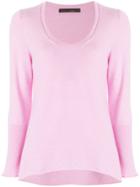 Incentive! Cashmere Scoop Neck Jumper - Pink & Purple