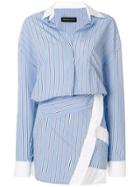 Alexandre Vauthier Striped Shirt Dress - Blue