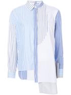 Enföld Mixed Fabric Asymmetric Shirt - Blue
