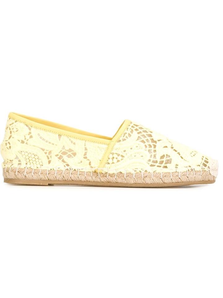 Ermanno Scervino Crochet Espadrilles, Women's, Size: 38, Yellow/orange, Rubber/cotton/leather