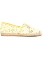 Ermanno Scervino Crochet Espadrilles, Women's, Size: 38, Yellow/orange, Rubber/cotton/leather