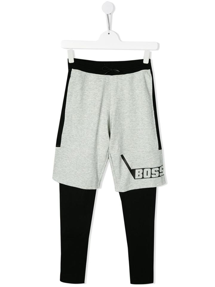 Boss Kids Colour Block Bermuda Shorts And Leggigns - Grey