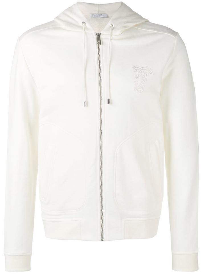 Versace Collection Zipped Hoodie - White