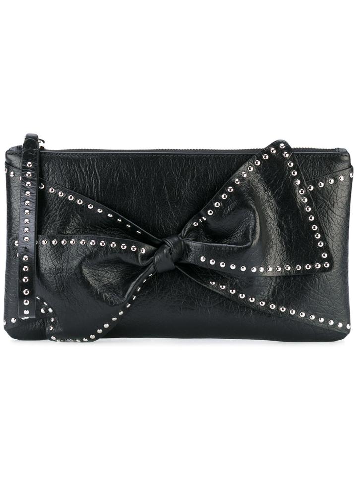 Red Valentino Studded Trim Clutch Bag - Black