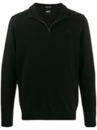 Boss Hugo Boss Half Zip Knit Sweatshirt - Black