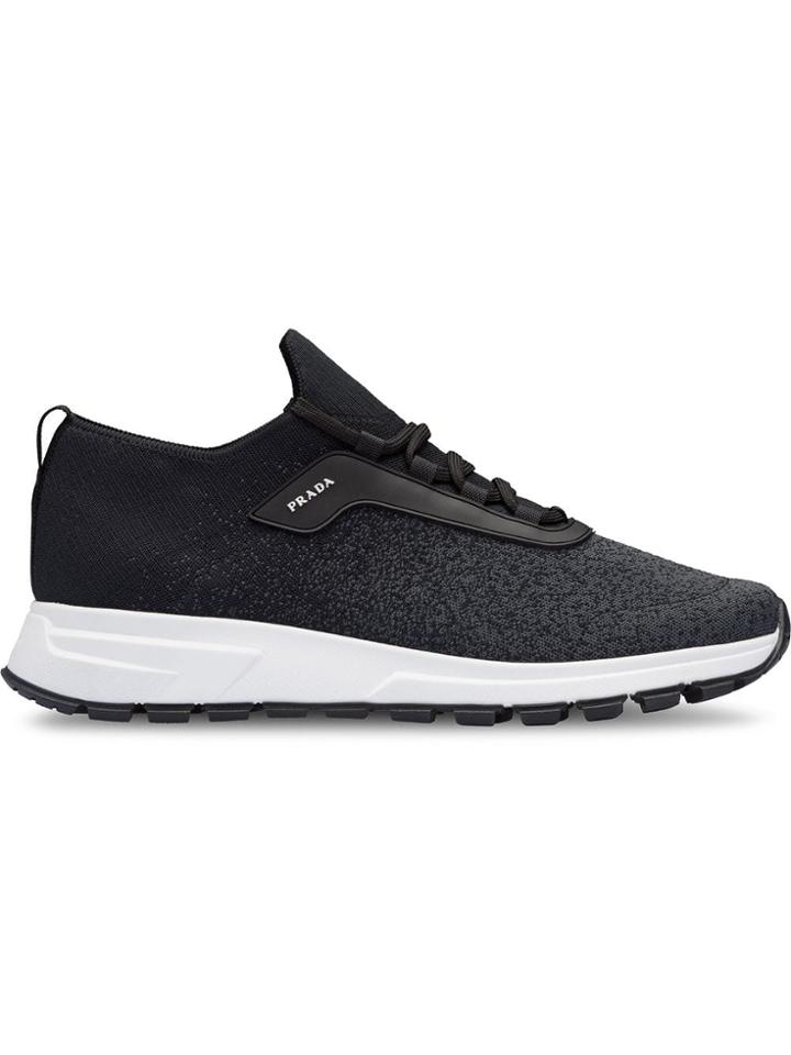 Prada Prax-o01 Knit Fabric Sneakers - Grey
