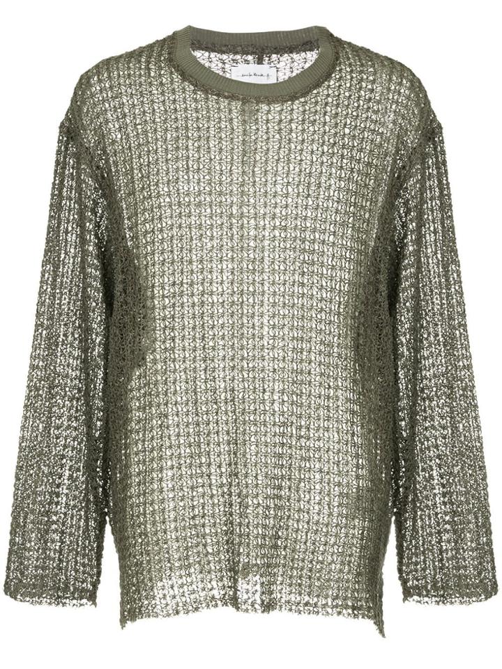 Song For The Mute Mesh Detail Sweater - Grey