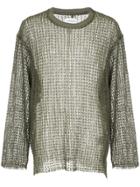 Song For The Mute Mesh Detail Sweater - Grey