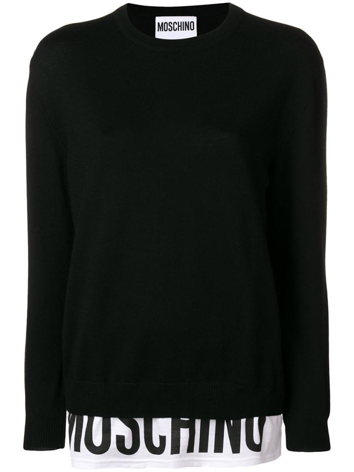 Moschino Branded Pannel Jumper - Black