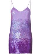 Ashish X Browns Ombre Sequin Spaghetti Strap Mini Dress - Purple