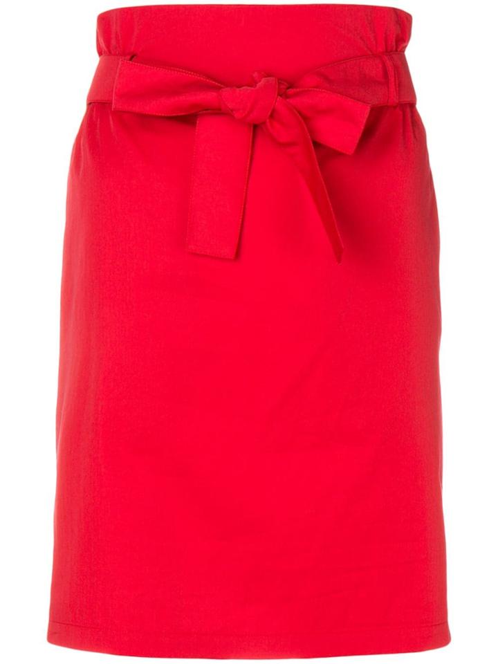 Moschino High Waisted Pencil Skirt - Red