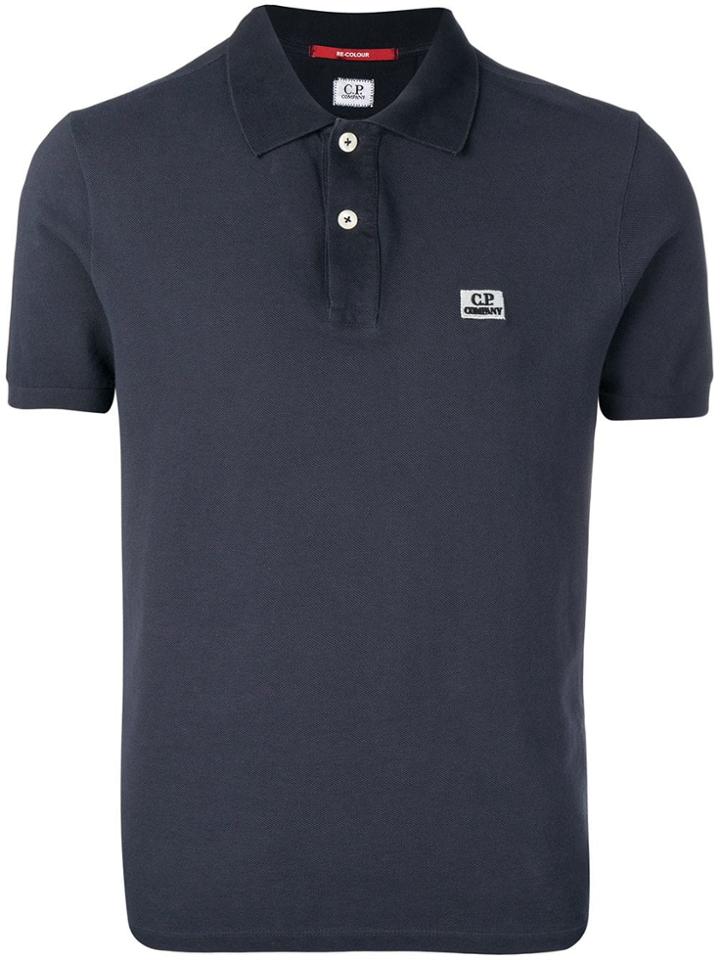 Cp Company Embroidered Logo Polo - Blue