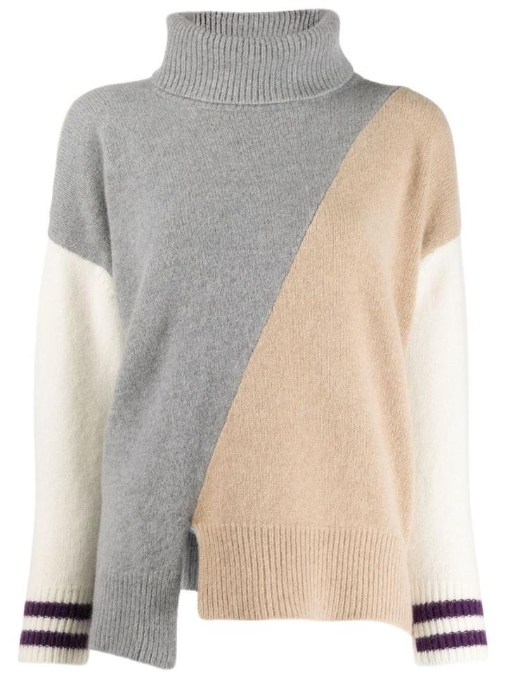 Zanone Colour-block Jumper - Grey