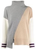 Zanone Colour-block Jumper - Grey