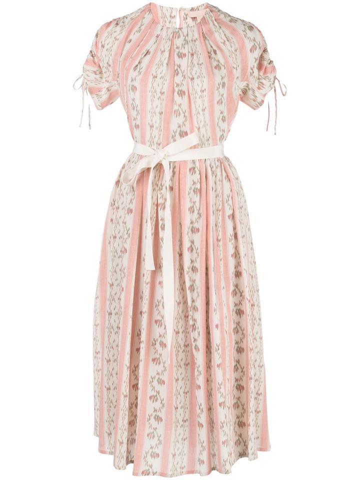 Brock Collection Striped Floral Print Pietrina Dress - Pink