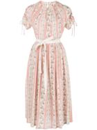 Brock Collection Striped Floral Print Pietrina Dress - Pink