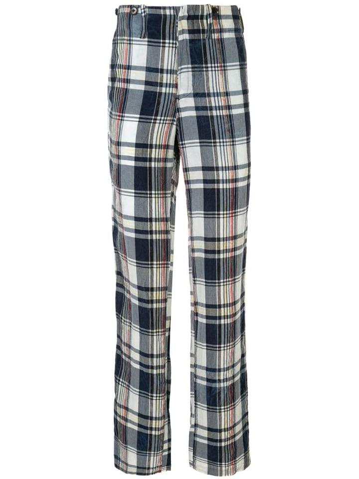 Yohji Yamamoto Pre-owned Plaid Straight Trousers - Multicolour