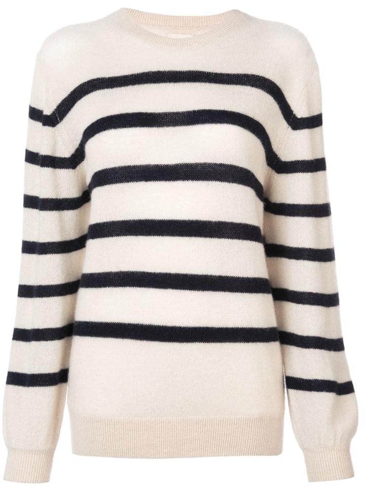 Khaite Horizontal Stripes Jumper - White