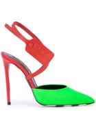 Off-white Zip Tie Pumps - Green