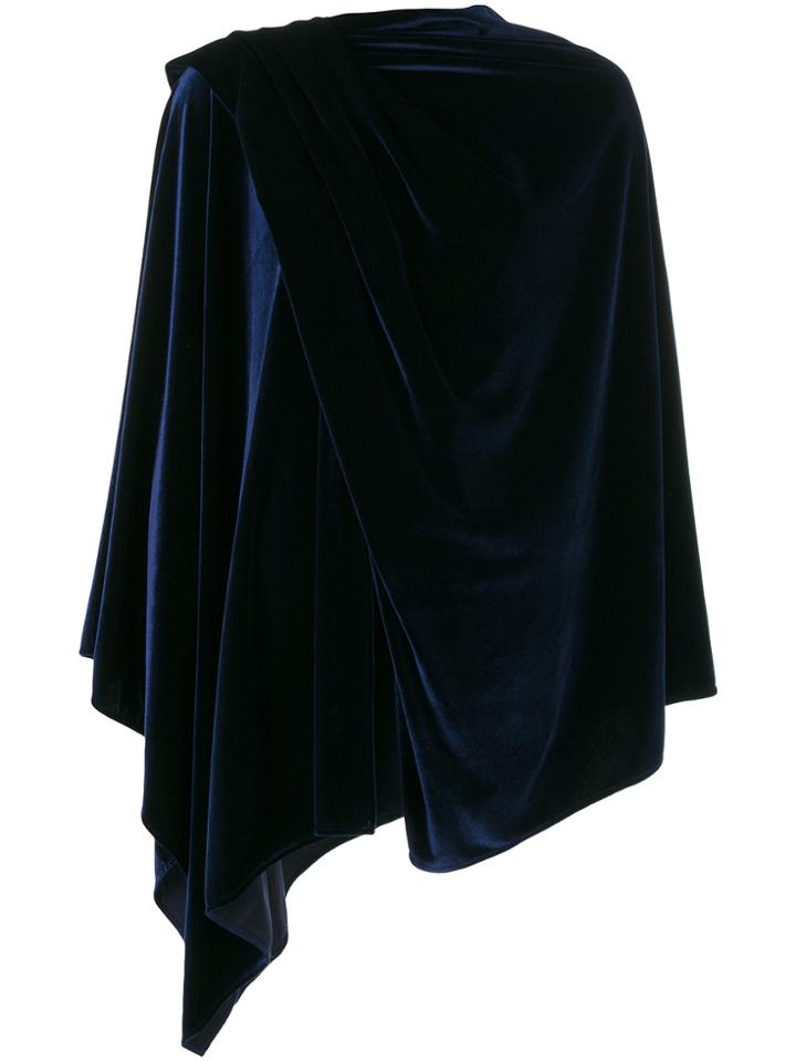 Talbot Runhof Draped Poncho - Blue