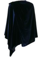 Talbot Runhof Draped Poncho - Blue