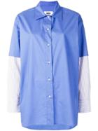 Mm6 Maison Margiela Striped Sleeve Shirt - Blue