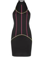 Kirin Contrast-piping Mini Dress - Black