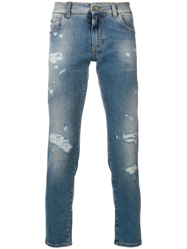 Dolce & Gabbana Slim Distressed Jeans - Blue