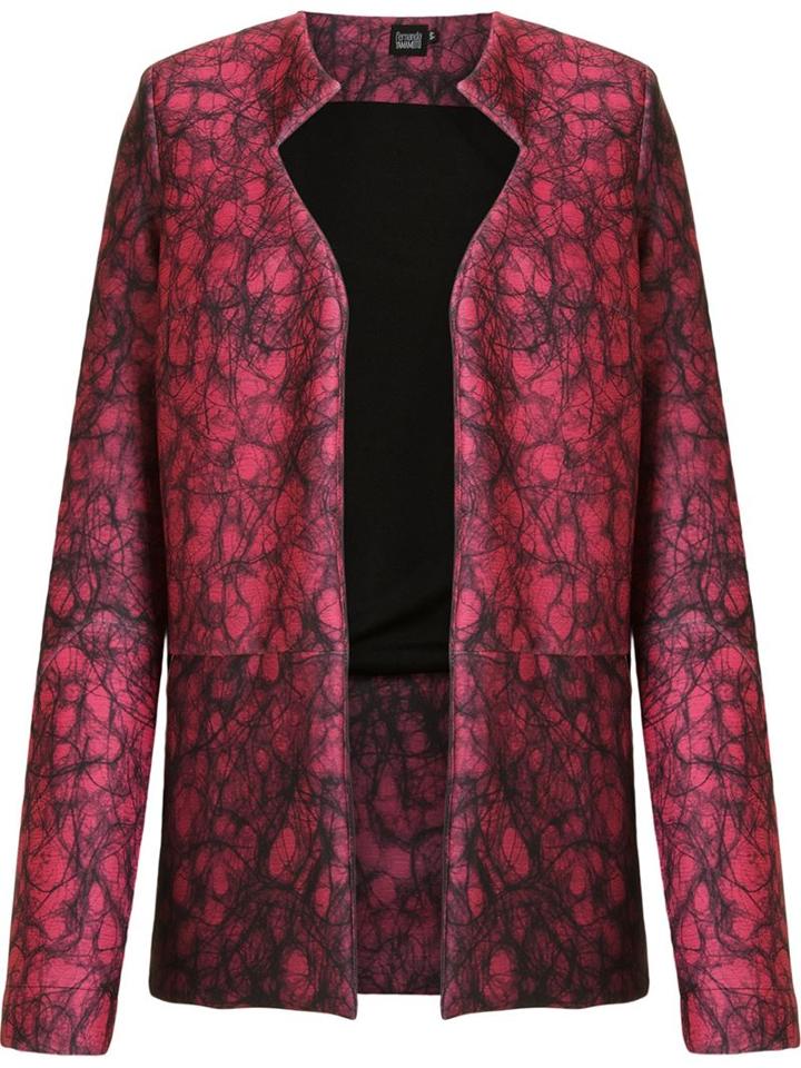 Fernanda Yamamoto Printed Neoprene Blazer, Women's, Size: 37, Pink/purple, Polyester/spandex/elastane