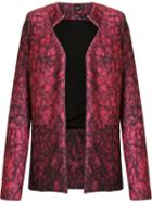 Fernanda Yamamoto Printed Neoprene Blazer, Women's, Size: 37, Pink/purple, Polyester/spandex/elastane