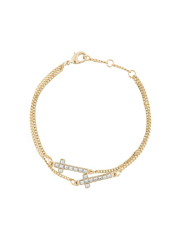 Dsquared2 Embellished Cross Bracelet - Metallic