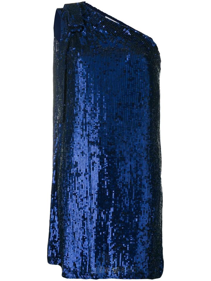 P.a.r.o.s.h. Ginter Sequin One Shoulder Dress - Blue