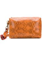 Danielapi Snake-print Oversized Wristlet Clutch - Red